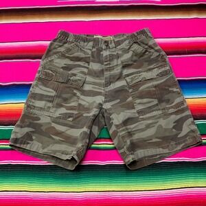 2/$30 Cabela's‎ Cargo Shorts Mens 32 (Fit 31" Waist) Green Camo Loose Baggy Gorp